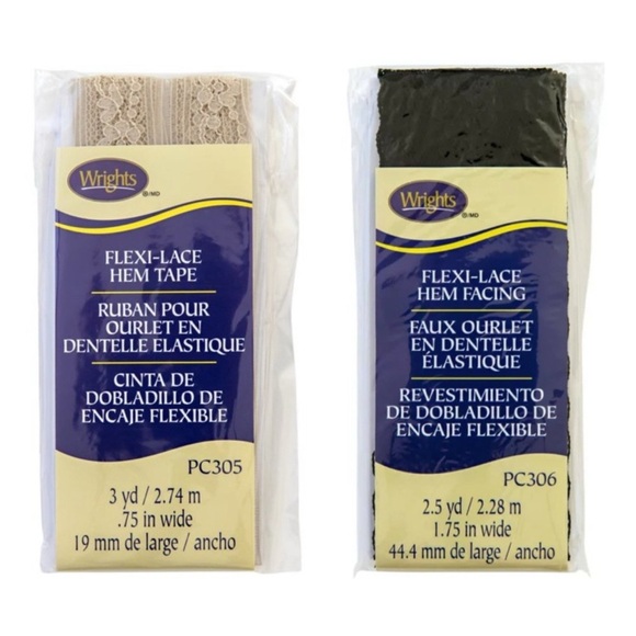 Wrights Flexi-Lace Cream and Black Hem Facings, 2.5 Yards - Picture 1 of 16